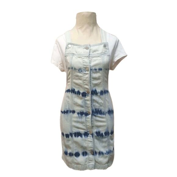 GAP Teens Denim Overall Dress Jrs Size XXL Tie Dye Die Boho School Casual Hippie - Picture 1 of 16